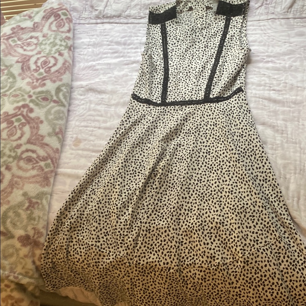 Elegant Black and White Polka Dot Dress